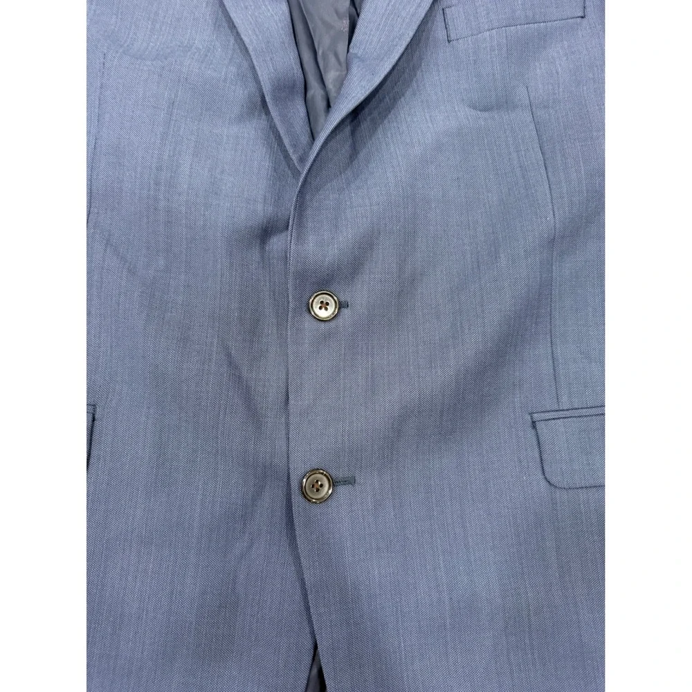 Lauren Ralph Lauren Mens 46L Blue Sharkskin Wool Blend Blazer Sport Coat 46 Long